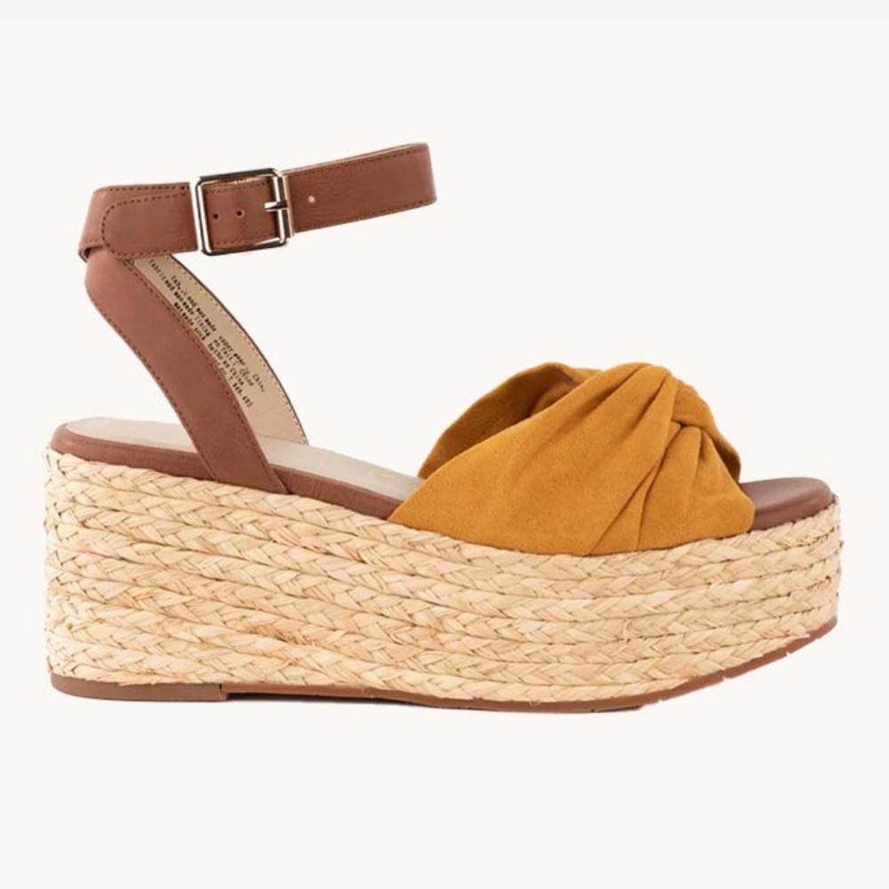 Yellow wedge sandal by BC (born in California)